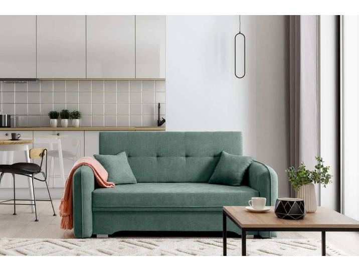 Designer Sofa Elayn mit Schlaffunktion - Grün - Luxusbetten24