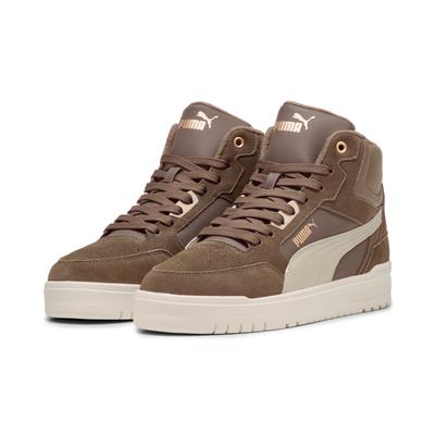 Sneaker PUMA "SHUFFLE DOWNTOWN MID WTR", Herren, Gr. 42, Textil, gold (flat bronze, desert dust, puma gold), Leder, Schuhe Sneaker, Winter und Wetterfest, knöchelhoch, aus Leder