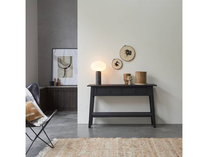 Massive Kiefernholzkonsole Thaki Black 130 - Schwarz
