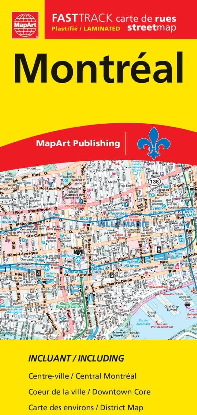 Plan plastifié - Montréal (centre-ville et environs)   Canadian Cartographics Corporation