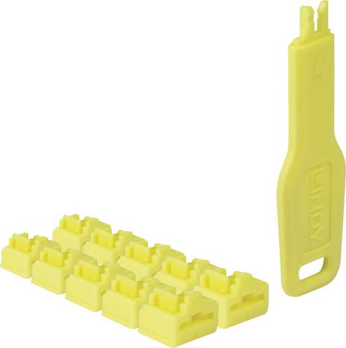 LINDY 47900 RJ-45-Portschlösser + Schlüssel Gelb