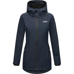 MARIKOO Damen Sportliche Jacke Outdoorjacke Lange Übergangs Regenjacke mit Kapuze Honigbeere