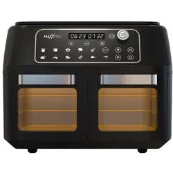 GOURMETmaxx MAXXMEE Heißluft-Fritteuse Doppelkammer 11l - Kombination aus Heißluftofen, Grill & Fritteuse mit 2 XXL-Frittierfächern je 5,5l - Digitales Bedienfeld