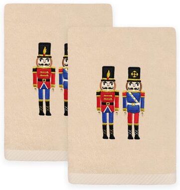 Authentic Hotel and Spa Christmas NUTCRACKERS Embroidered Luxury 100% Turkish Cotton Hand Towels Set of 2