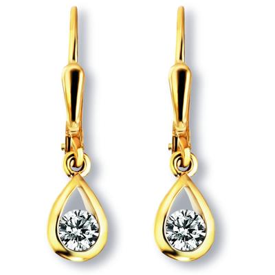 Paar Ohrhänger ONE ELEMENT "Zirkonia Ohrringe Ohrhänger aus 333 Gelbgold", gold, Ohrringe, Damen, Damen,mit Zirkonia, Gelbgold 333 Gold, Gelbgold 333, Gold, Persönlicher Akzent – schlicht, modern, aussagekräftig