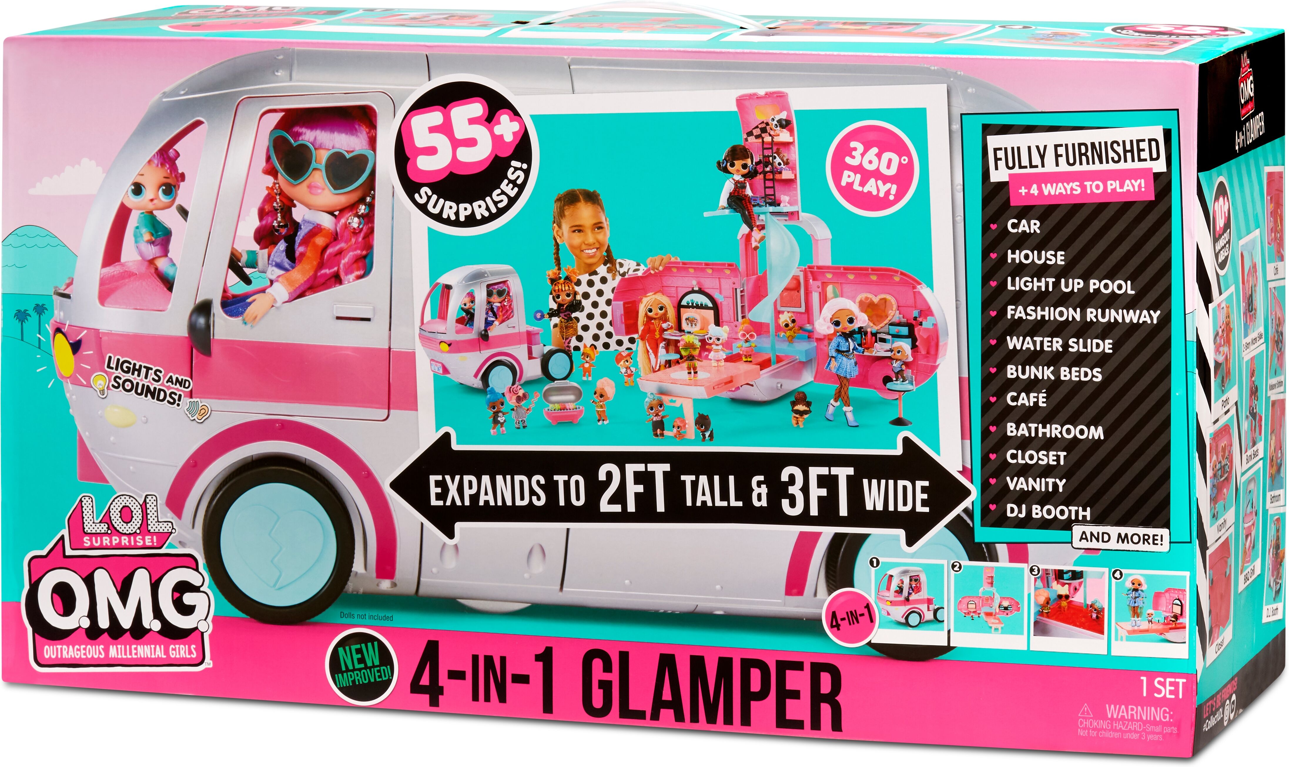 L.O.L. Surprise! Spielzeug-Auto L.O.L. SURPRISE "L.O.L. Surprise Glamper", silber (pink), Spielzeugfahrzeuge, Kinder, Spielzeug-Auto, für alle LOL Surprise Dolls und OMG Fashion Dolls; mit Licht und Sound
