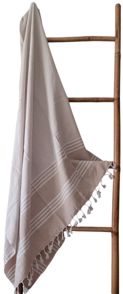 Ederlezi Erfgoed Hamamdoek - Handgeweven 100% Katoen - Beige - 100 x 180 cm