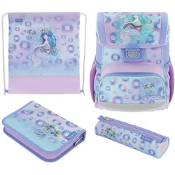Herlitz Loop Plus Mystic Mermaid Schulranzen-Set Junge/Mädchen Polyester Blau, Grün, Pink