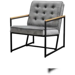 KAWOLA Sessel ARLY Polstersessel Bezug Velvet grau
