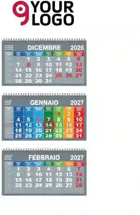 Calendario Trittico Opaco 31x80cm con Cursore – Carta Patinata Personalizzate o neutre