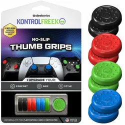 SteelSeries No-Slip Thumbgrip 8-pack - UNI (PS2, PS3, PS4, PS5, Switch, Xbox 360, Xbox One S, Xbox Series S, Xbox Series X), Blau, Rot, Grün, Schwarz