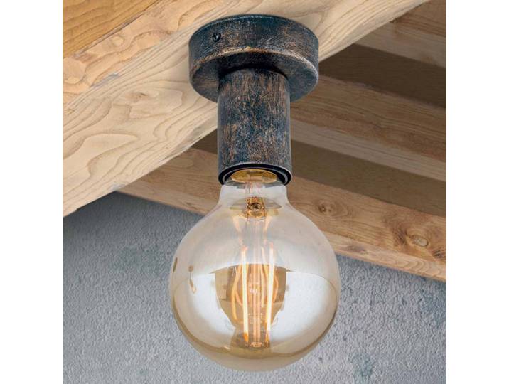 Plafondlamp Rati, dimbaar, bruin / roest, Woon-/ Eetkamer, metaal, Vintage, plafondlamp