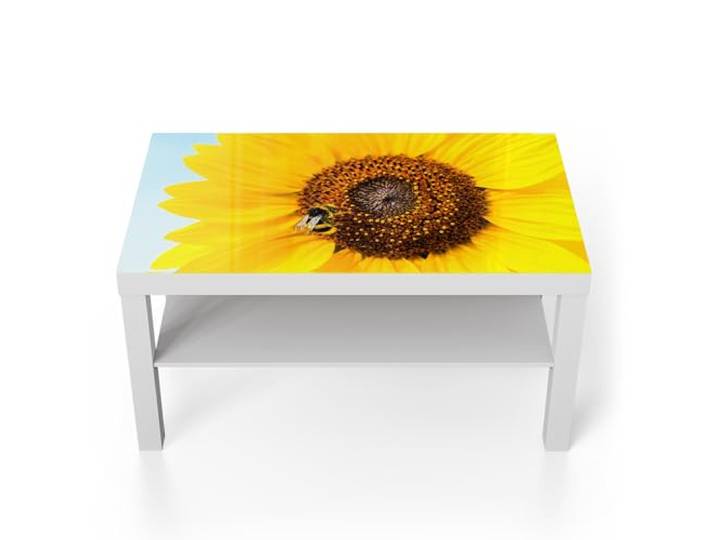 DEQORI Glastisch weiß groß 90x50 cm Motiv Strahlender Sommerzauber ausgefallener Beistelltisch aus Glas Hochglanz Couchtisch fürs Wohnzimmer moderner Couch Tisch mit Design