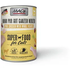 MAC's Cat 400g Dose Katzennassfutter 6 x 400 Gramm Huhn Pur mit ganzen Geflügelherzen