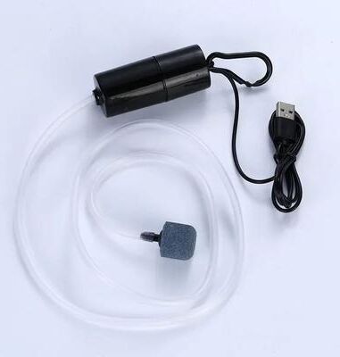 Inspired Living Portable USB Aquarium Oxygen Pump Mini Silent Air Oxygenator For Fish Tanks & Outdoor Fishing black