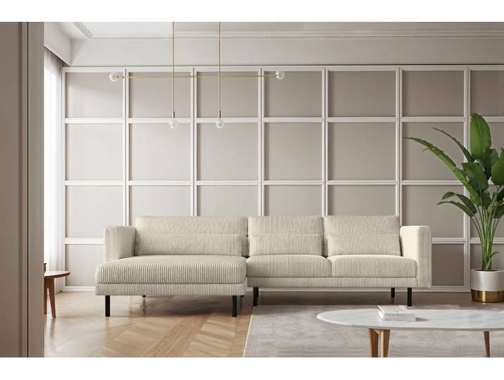 Kaiser Möbel Ecksofa L-form Dani modern und geräumig Stoff Poso Beige Links