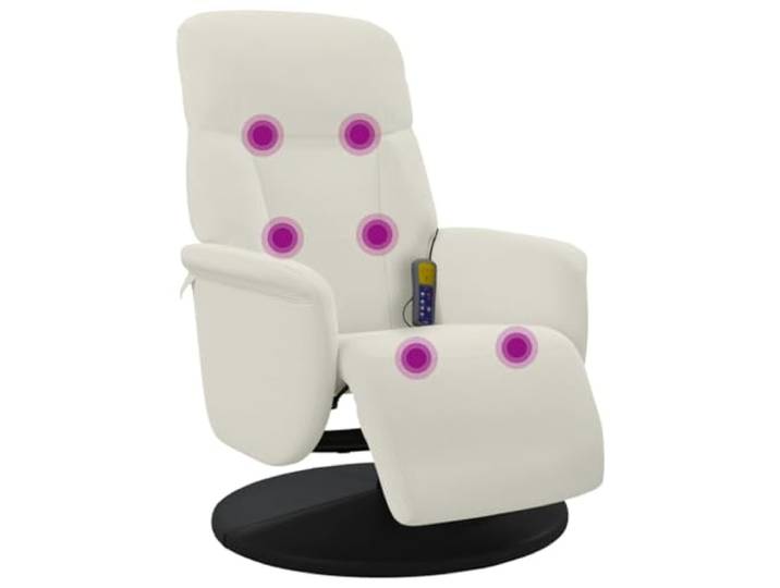 vidaXL Massagesessel mit Fußteil Creme Samt