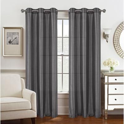 RT Designer Collection Nancy Faux Silk Grommet Window Curtain Panel - 84 or 95 inch