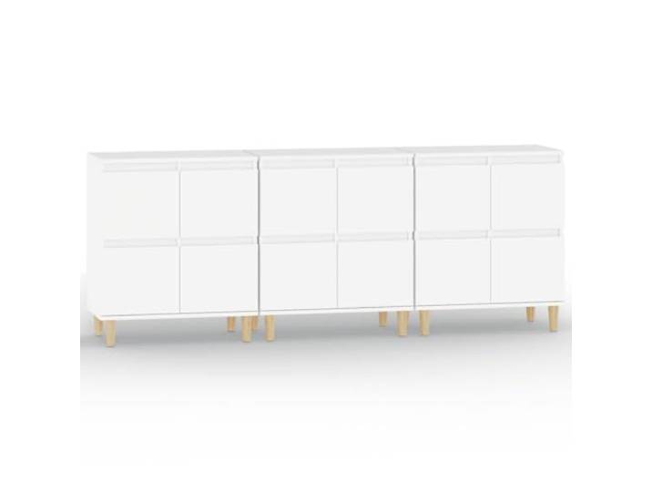 KGFHERENB Sideboard 3er Set Weiß 60x35x70 cm Holzwerkstoff Kommode Vielseitiges Beistellmöbel im 3er Set für Wohnzimmer und Schlafzimmer mit stabilen Beinen aus Eukalyptusholz.