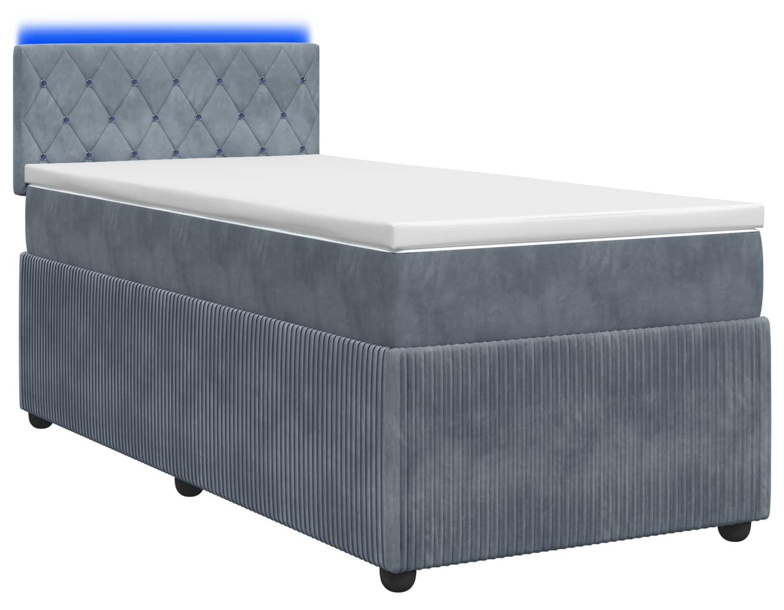 Boxspringbett mit Matratze Dunkelgrau 80 x 200 cm Samt