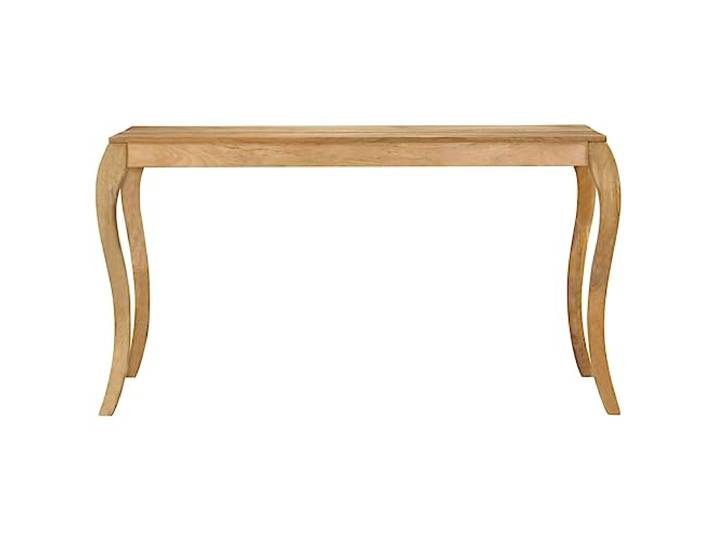 GPUTYGHN Esstisch 135×75×76 cm Massivholz Mango Vintage Design Massivholz Mango, handgefertigt, Vintage Stil, geschwungene Beine, einfacher Zusammenbau