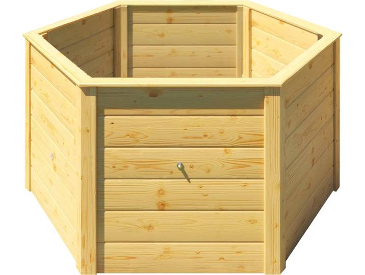 Hochbeet WEKA Elementhochbeet 6-Eck , beige (natur), B:120cm H:68,5cm T:120cm, Massivholz, Pflanzgefäße, Hochbeet, 6-Eck, BxTxH: 120x120x68,5 cm