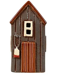 Det Gamle Apotek Lichthaus Keramikhaus Strandhütte grau, Ø 7,5 cm, Höhe 14 cm