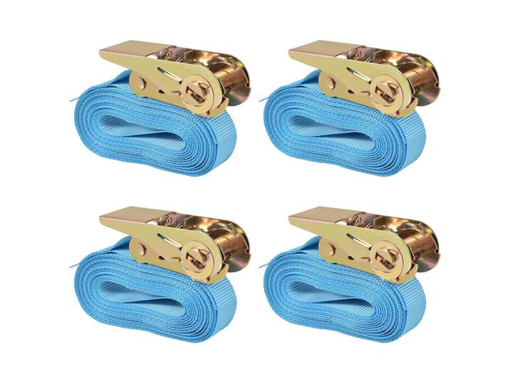 vidaXL Ratschen-Spanngurte 4 Stk. 0,8 Tonnen 6m×25mm Blau