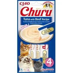 INABA Churu Katzenleckerli mit Thunfisch- und Rindfleischgeschmack 20x14g