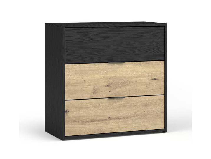 Feldmann-Wohnen Kommode Upsala (mit Schubladen, 1 St., moderne Optik, mit Schubladen), 80x40x79cm mit Schubladen graphit / Eiche Artisan