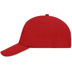 Basecap "MB035" 5-Panel-Sandwich - red/white