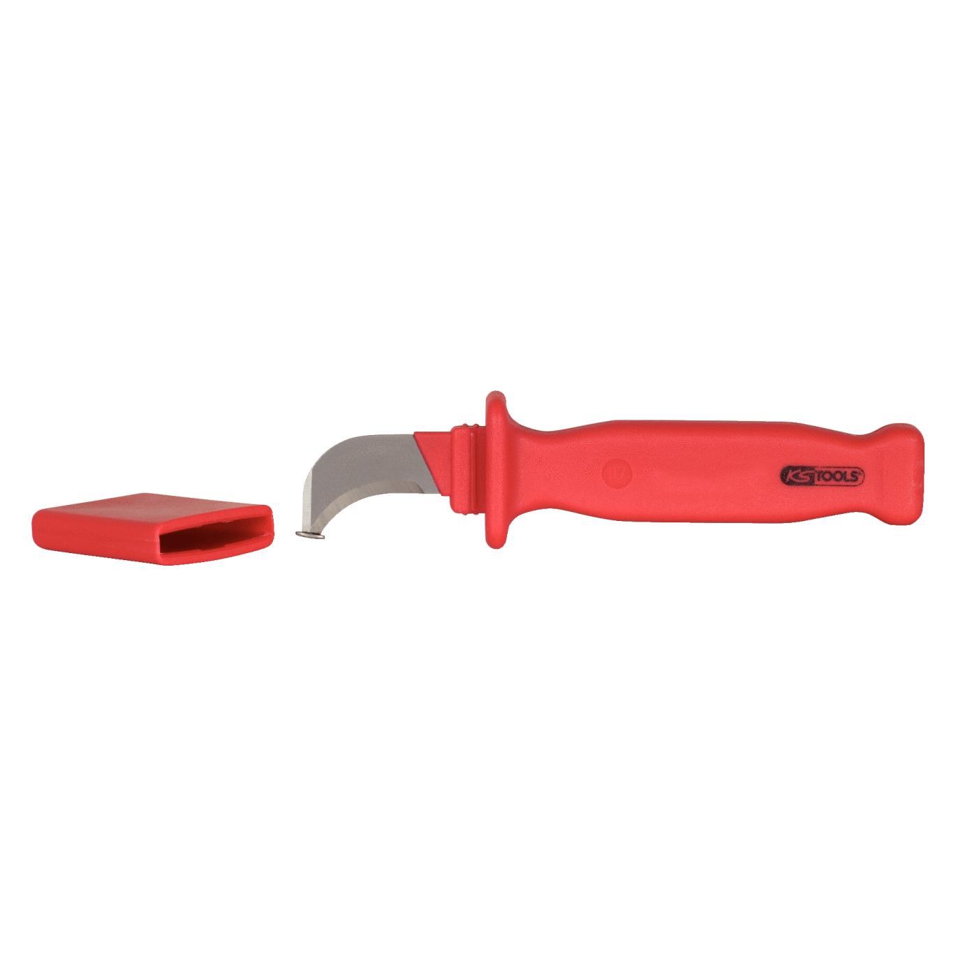 KS Tools Isoliertes Kabelmesser mit Hakenklinge, 200mm (117.1296)