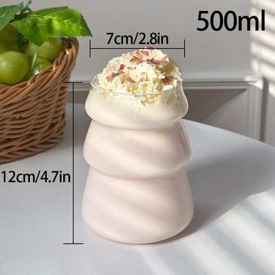 Uplifted Finds Creative Wave Shape Glass Tumbler High Performance Transparent Ripple Mug For Iced Coffee & Tea b5