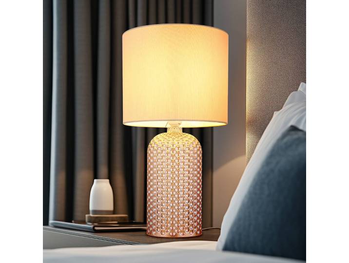 Globo Tischlampe Sofia, creme / amber, für Wohn- / Esszimmer, Glas, Tischlampe