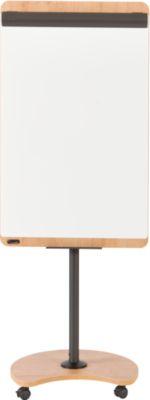 Flipchart Rocada Natural Transformer, Stahlboard, Rahmen in Holzoptik, mit Rollen