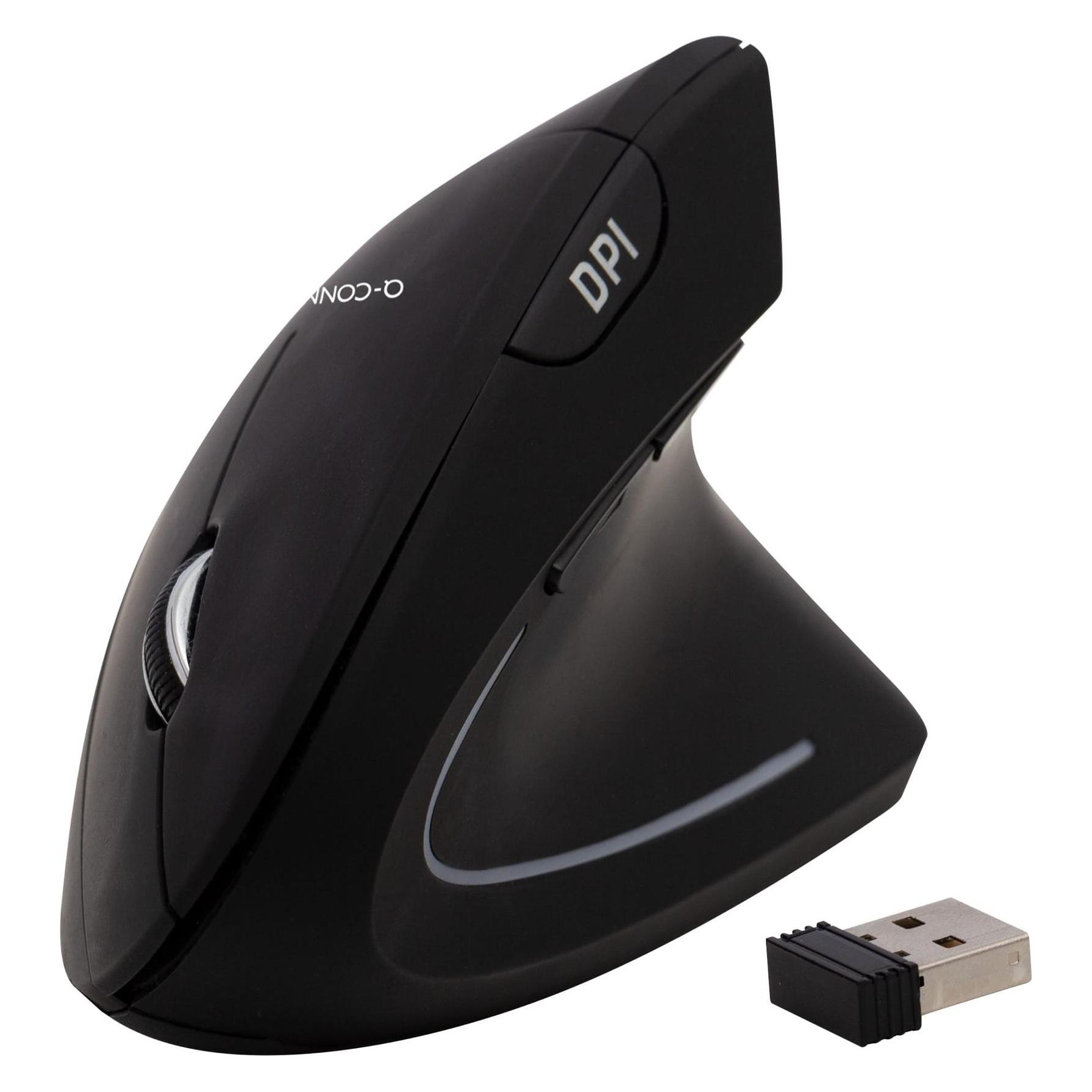 Q-Connect Maus ergonomisch schwarz kabellos (Kabellos) (KF10714)