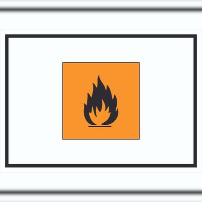 Schild Gefahrensymbol Entzündbar Symbol Brand Flamme A2 (420x594mm)