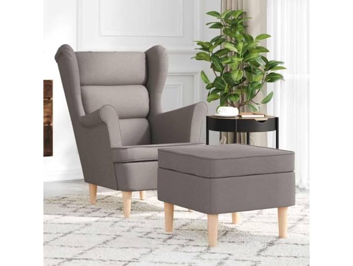 NLQMSU Sessel mit Fußstütze, grauer Stoff, Polyester, komfortabel Hochelastischer Schaumstoff, individuelle Unterstützung, Verwendung im Wohnzimmer, Schlafzimmer, Büro, einfache Reinigung