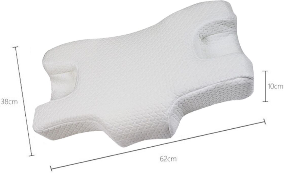 INF Oreiller beauté multifonction en mousse à mémoire avec housse en tissu sweat - Support zoné ergonomique pour dormeurs Blanc