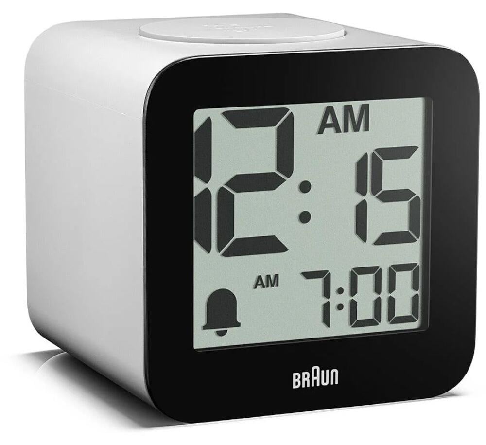 Braun BC25 Digitaal wekkerradio met LCD-display, Zwart/Wit