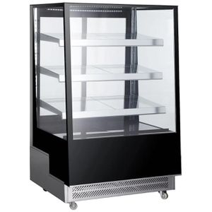 Arktic Kühlvitrine 233443, schwarz, 500 Liter, 3 geneigte Regalböden, doppelt verglast