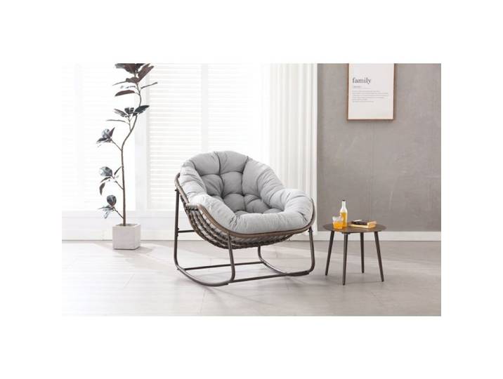 Fauteuil à bascule d'extérieur fauteuil à bascule œuf en osier surdimensionné pour terrasse fauteuil à bascule confortable