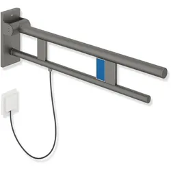 HEWI Stützklappgriff Duo Design A, Edelstahl, 850 mm Ausladung