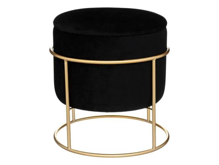 Pouf coffre  Eliane  velours noir - Atmosphera Créateur d'intérieur