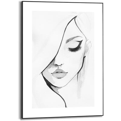 Bild mit Rahmen REINDERS "Female", schwarz (farbe bild(er): schwarz, weiß), B:50cm H:70cm T:1,6cm, MDF, Bilder