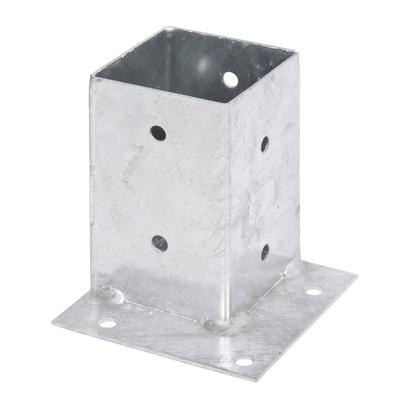 Aufschraubhülse ALBERTS "91x91 mm", silber (silberfarben), B:13,4cm, Stahl, Bodenanker, für die bündige Befestigung an Ecken