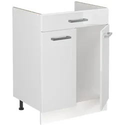 Vicco, Regal, Spülenunterschrank R-Line, Weiss Hochglanz/Weiss, 60 cm ohne Arbeitsplatte