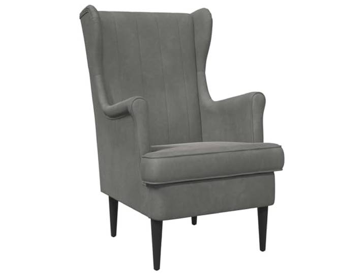 KDVXBCQJH Sessel Dunkelgrau Samt Polstersessel Relaxsessel 65x79x100cm Stilvoller Polstersessel mit samtigem Bezug und stabilen Holzbeinen, ideal fuer entspannte Stunden im Schlafzimmer.