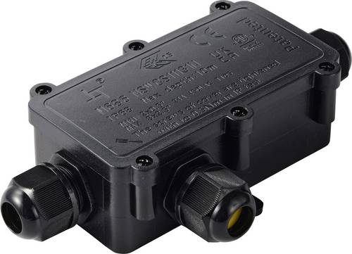 TRU COMPONENTS Abzeigdose IP68 wasserdicht 3 Eingänge, 0,5 - 2,5mm² TC-14745272 Schwarz Inhalt: 1St.