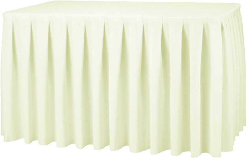 Ebern Designs Danyae Table Skirt Ivory 75cm W x 518.16cm L